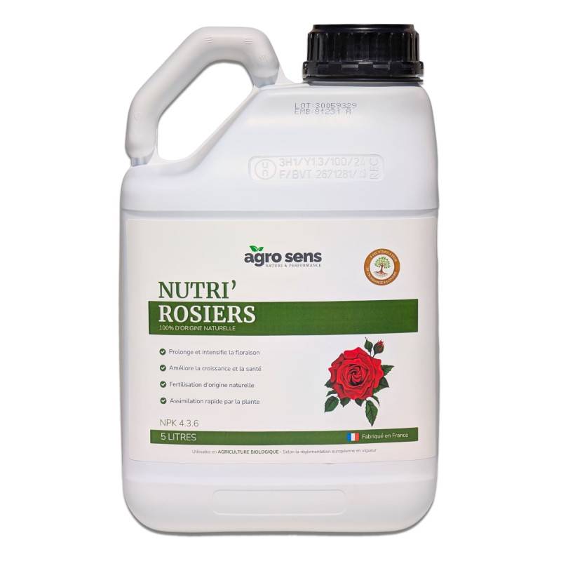 Nutri Rosiers - Engrais liquide pour rosiers et plantes fleuries - 5 litres (2500 litres de préparation) - Image 1