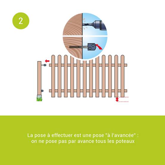 Kit barrière en bois Coquelicot 100 cm à enfoncer - Cémonjardin - Imagen 3