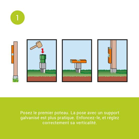 Kit barrière en bois Coquelicot 100 cm à enfoncer - Cémonjardin - Imagen 4