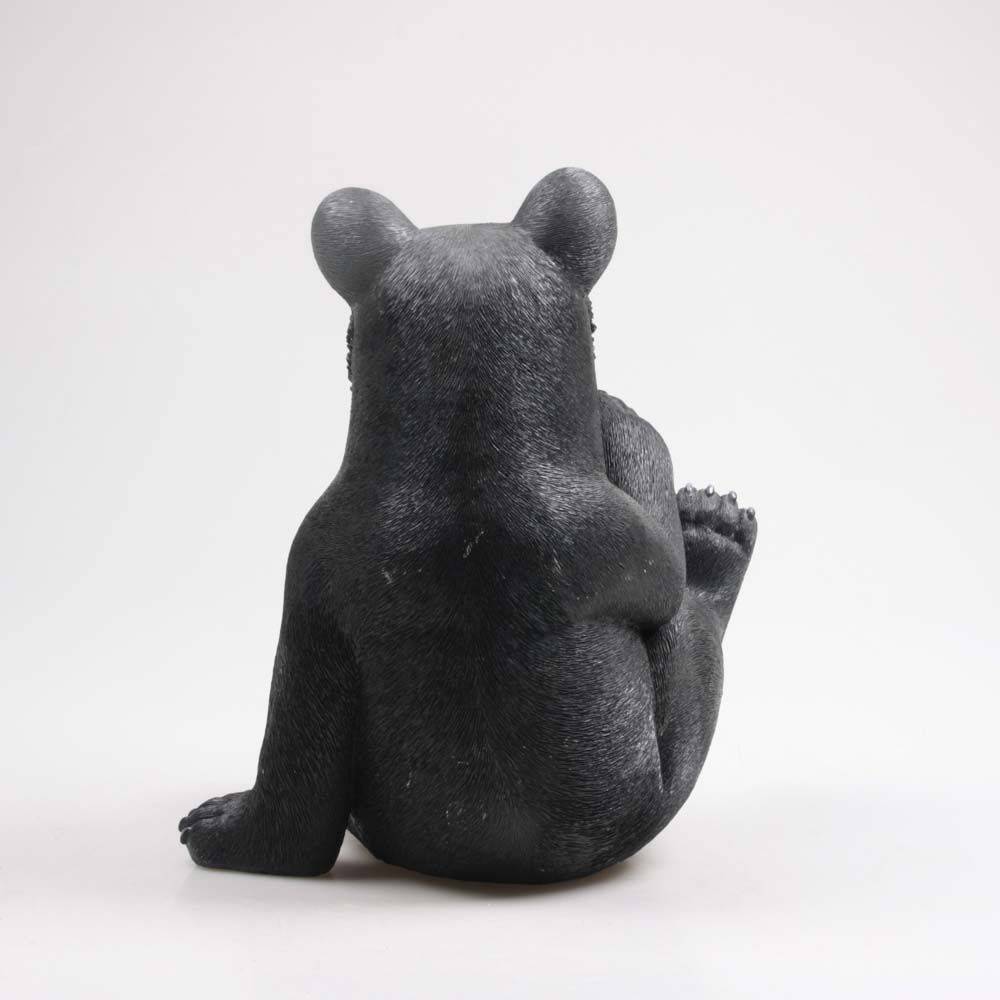 Farmwood Animals - Ours noir en résine 40 cm Assis - Imagen 3