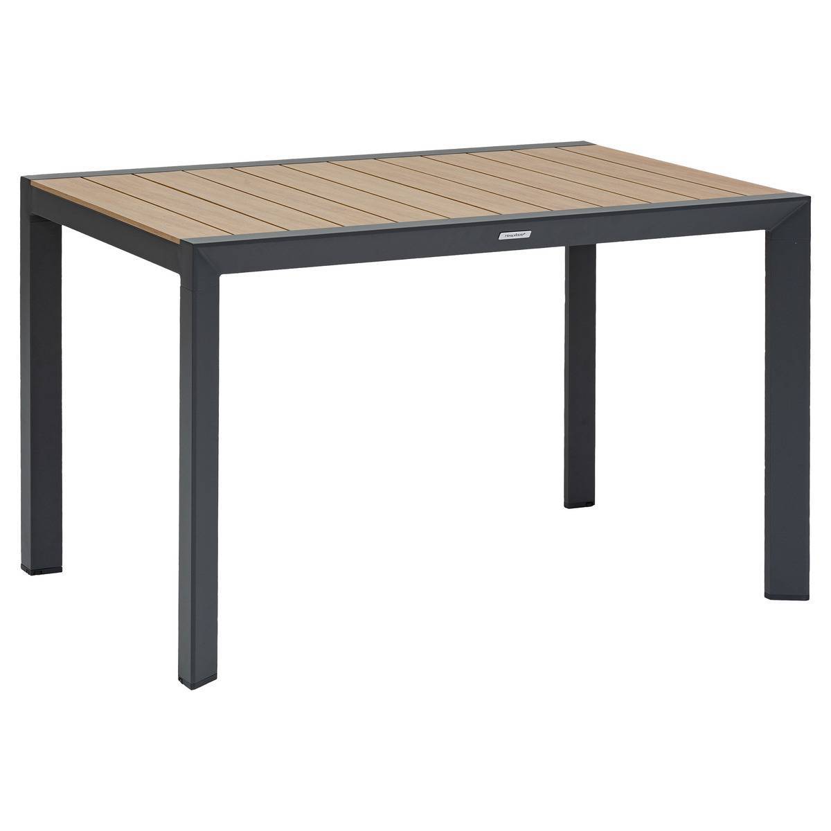 Hesperide - Table de jardin "Évasion" effet bois honey & graphite 4 places lates en aluminium - Hespéride - Image 2