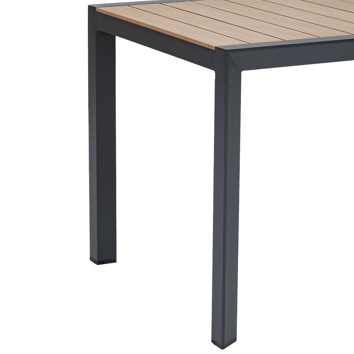 Hesperide - Table de jardin "Évasion" effet bois honey & graphite 4 places lates en aluminium - Hespéride - Image 3