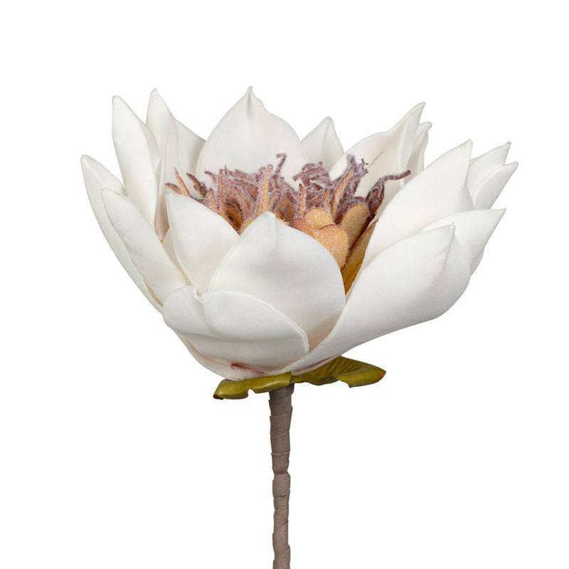 Fleur Artificielle Altia en Polyester Blanc et Ocre Haute Tige 84cm - Image 1