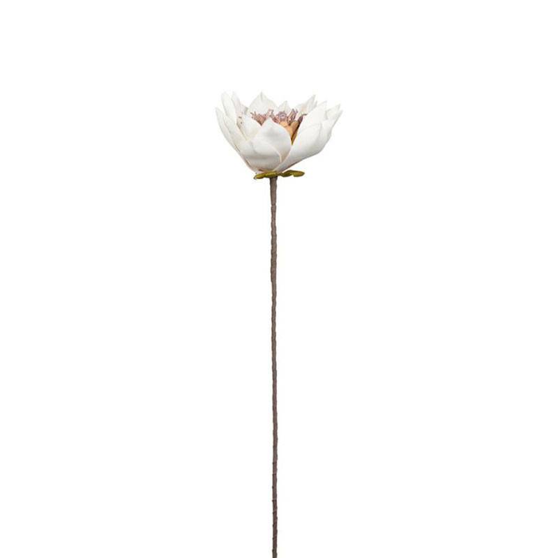 Fleur Artificielle Altia en Polyester Blanc et Ocre Haute Tige 84cm - Image 2