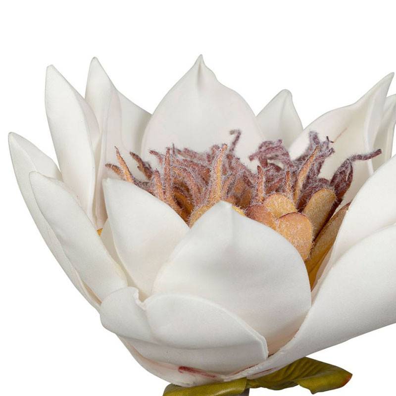 Fleur Artificielle Altia en Polyester Blanc et Ocre Haute Tige 84cm - Image 3