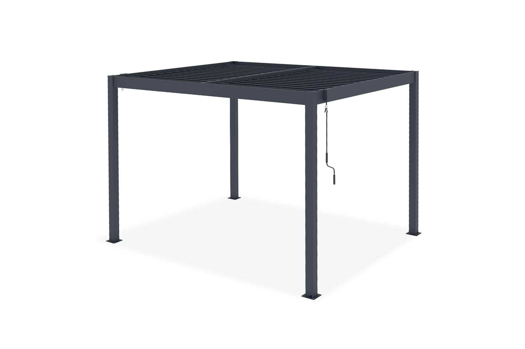 Cazeboo Pergola bioclimatique autoportée PIANA 3x2,5 m aluminium gris - lames orientables - Image 7