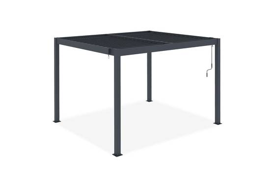 Cazeboo Pergola bioclimatique autoportée PIANA 3x2,5 m aluminium gris - lames orientables - Image 6