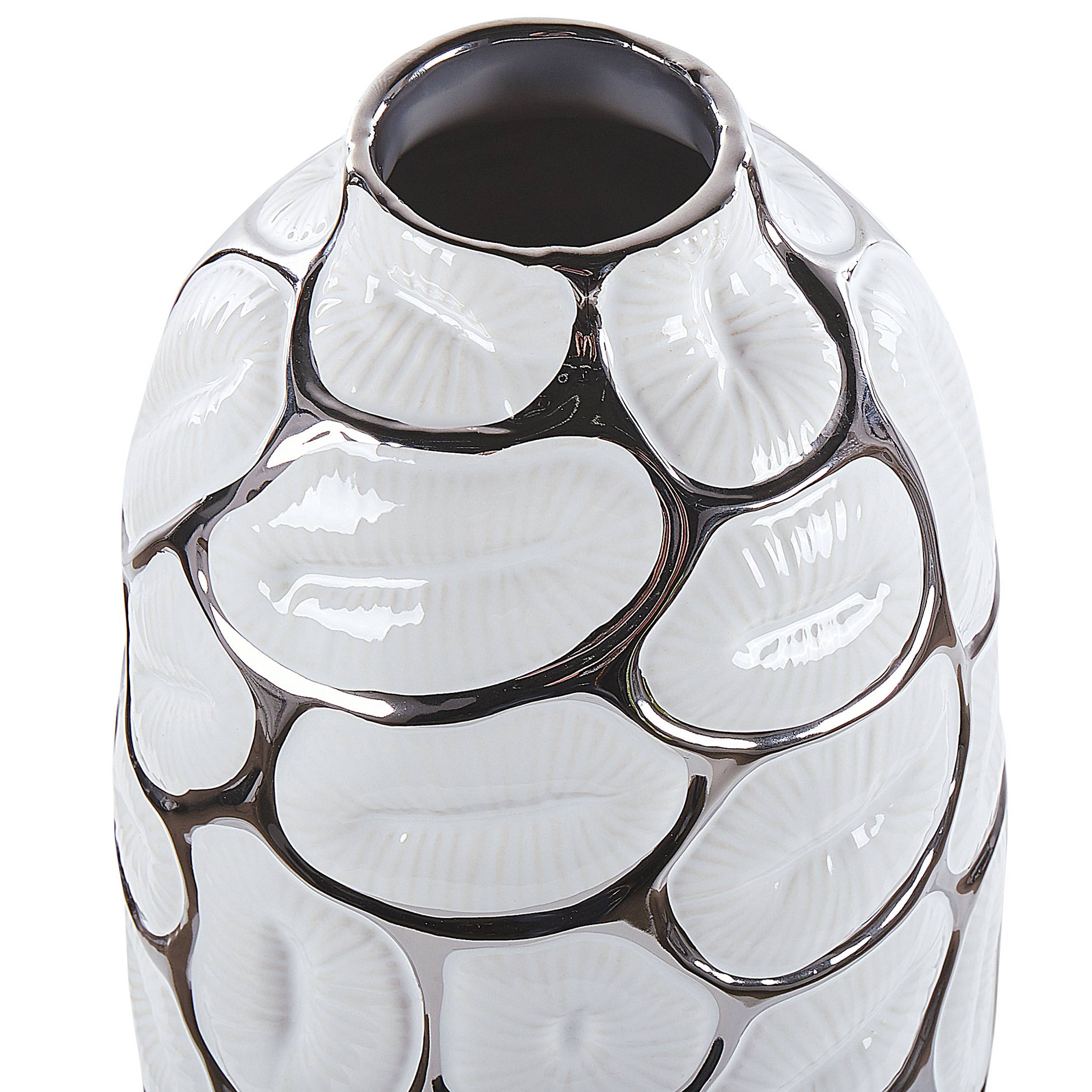 Beliani - Vase décoratif Grès Blanc CENABUM - 13x13x28- Beliani - Image 4