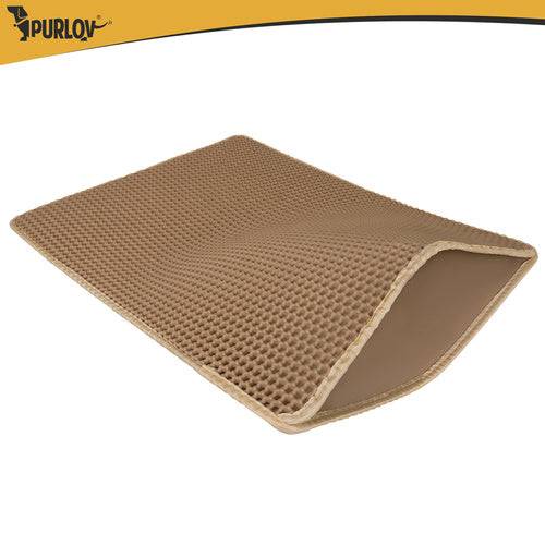 Tapis pour bac à litière Purlov 75 x 55 cm beige double couche en mousse EVA alvéolée - Image 10