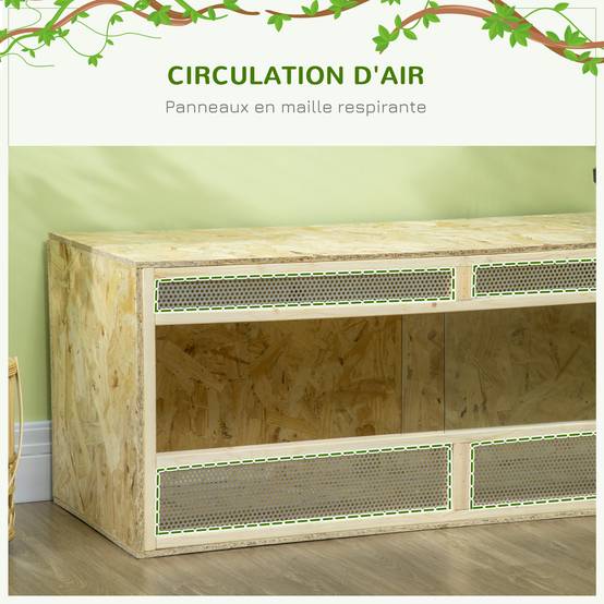 Terrarium bois OSB naturel 120 x 50 x 50 cm - PANGIVO - Image 9