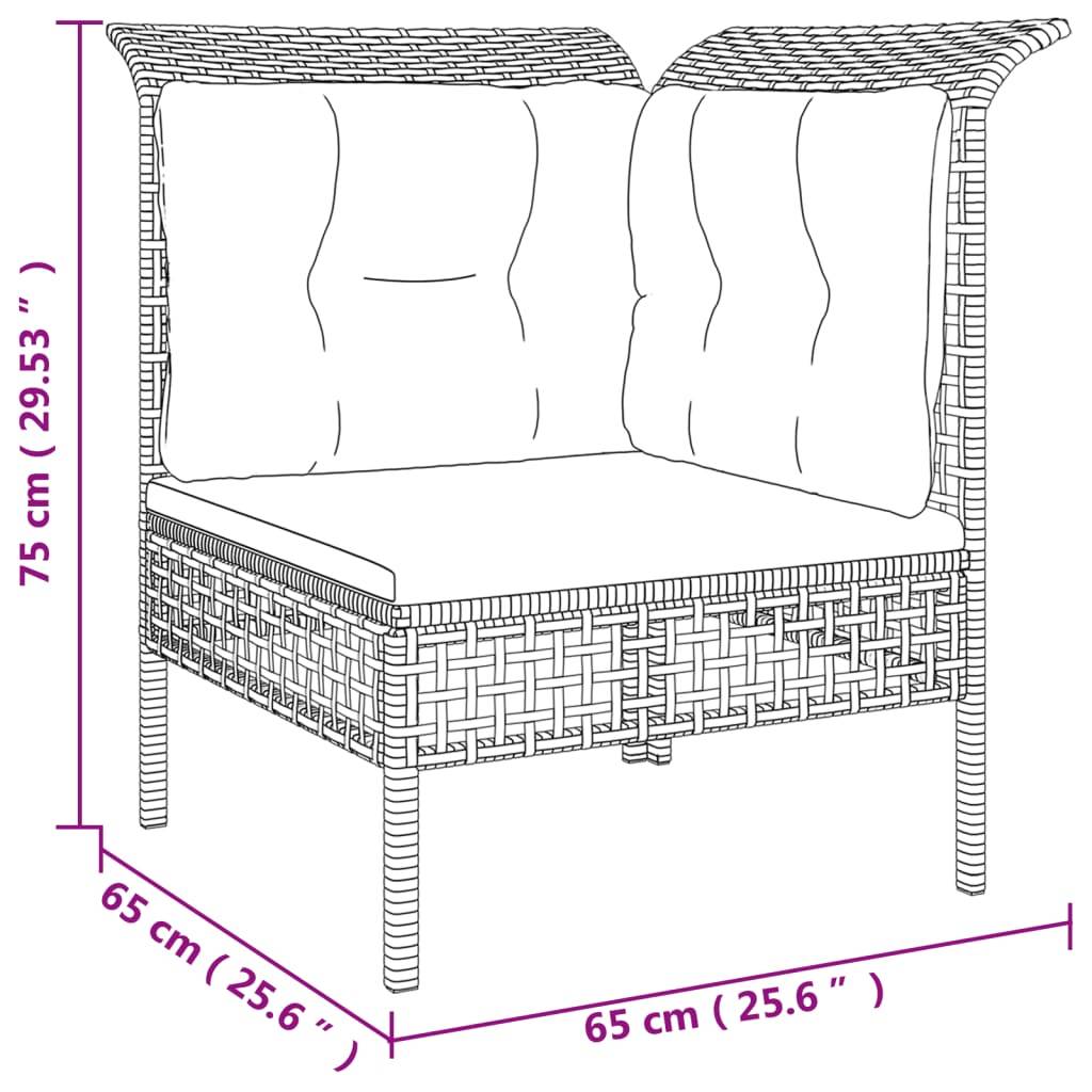 Helloshop26 - Salon de jardin meuble d'extérieur ensemble de mobilier 7 pièces avec coussins gris résine tressée - Imagen 5