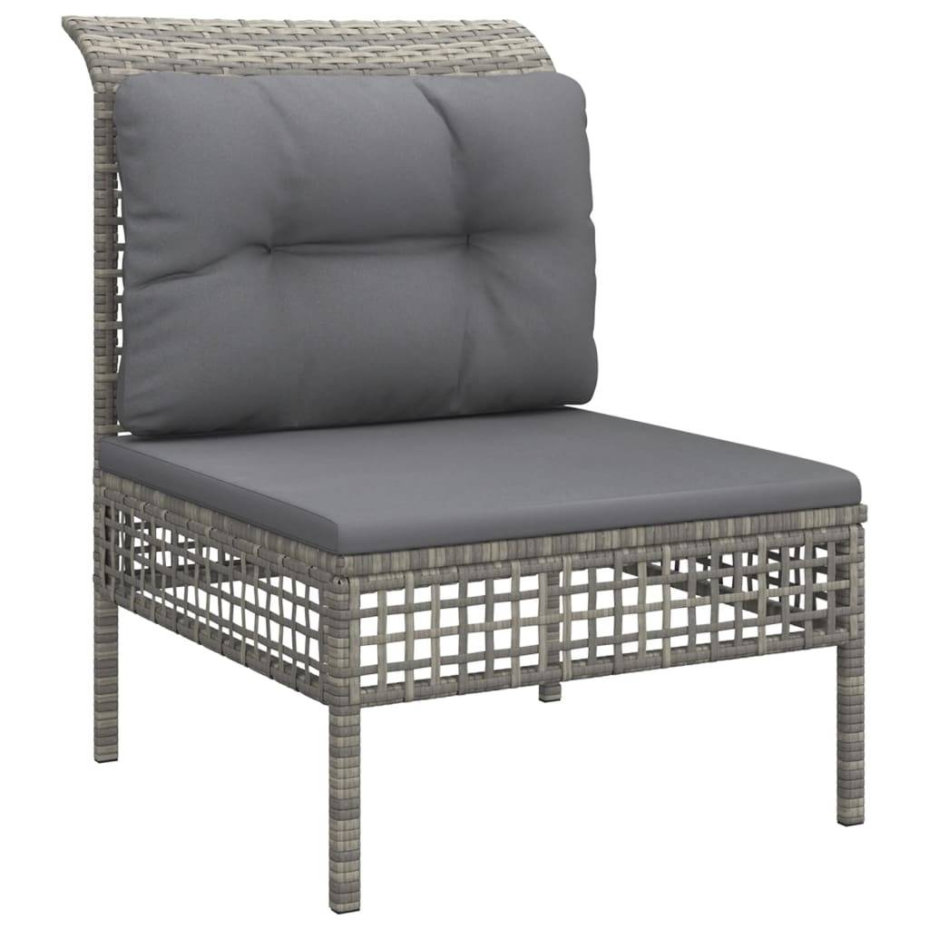 Helloshop26 - Salon de jardin meuble d'extérieur ensemble de mobilier 7 pièces avec coussins gris résine tressée - Imagen 3