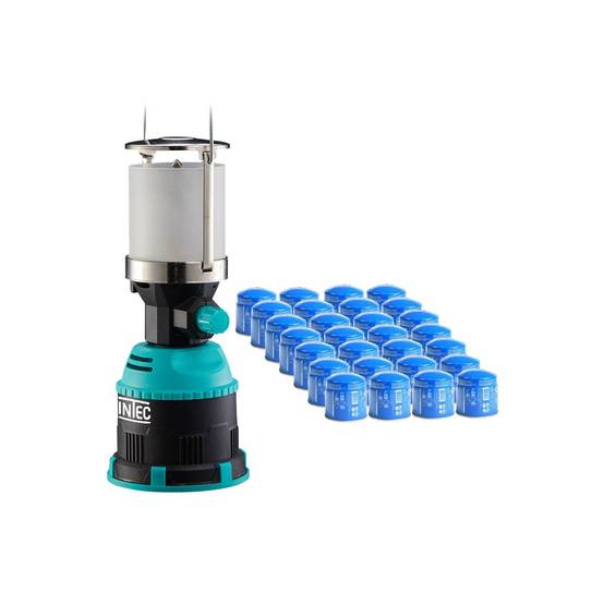 Lampe à gaz 450W Piezo Coque ABS + 28 cartouches de gaz 190gr Butane INTEC - Imagen 1
