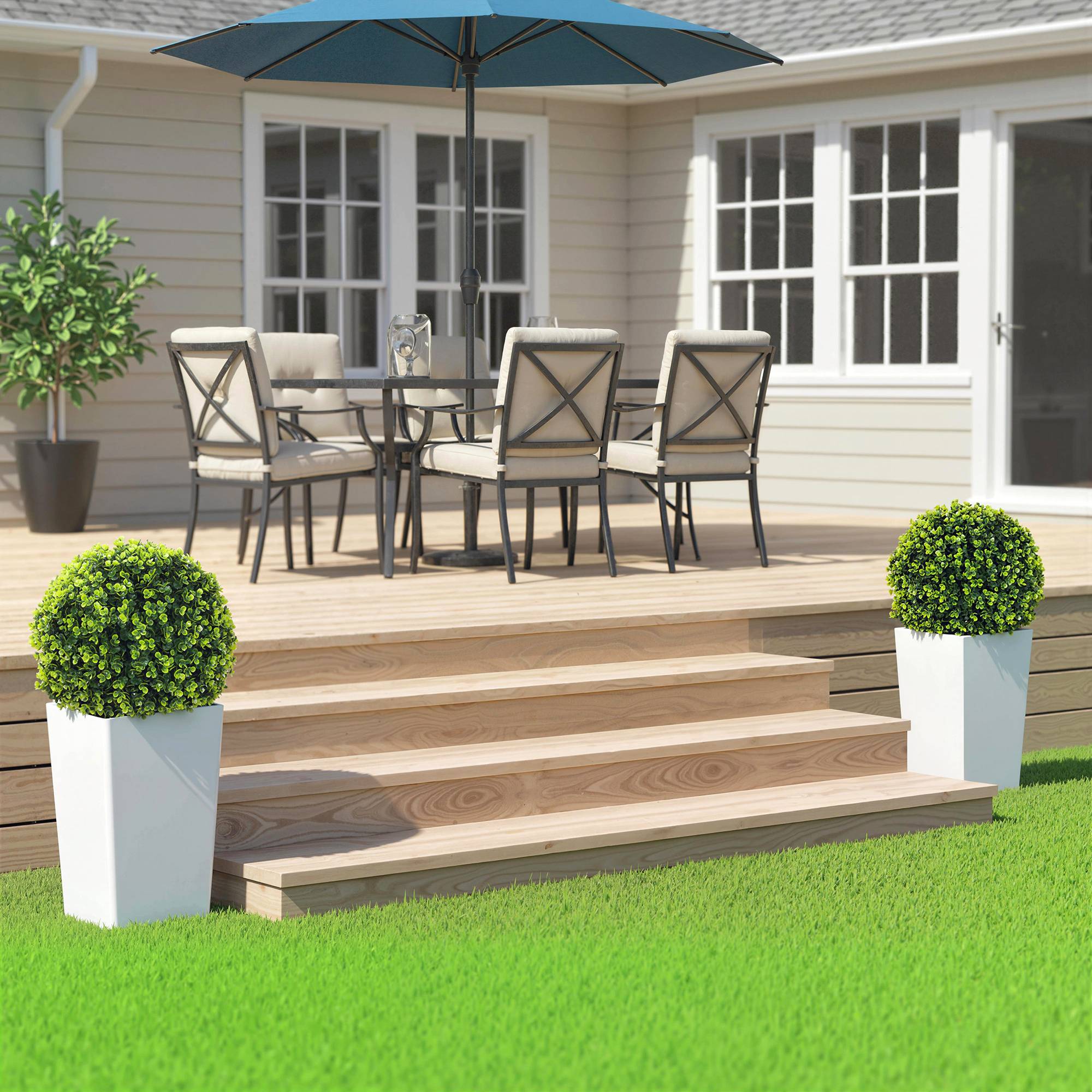 Lot de 2 boules d'eucalyptus artificielles 65 cm, résistantes UV, 330 feuilles en pot, vert - Image 10