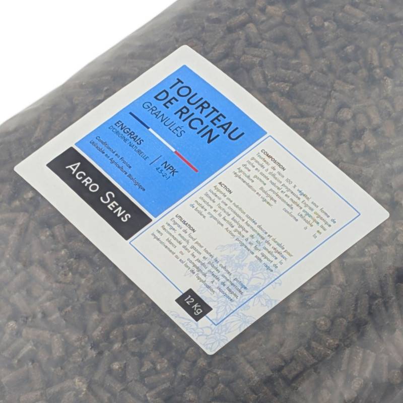 Engrais 100 % tourteau de ricin granulés - Agro Sens - Sac 12 kg - Image 2