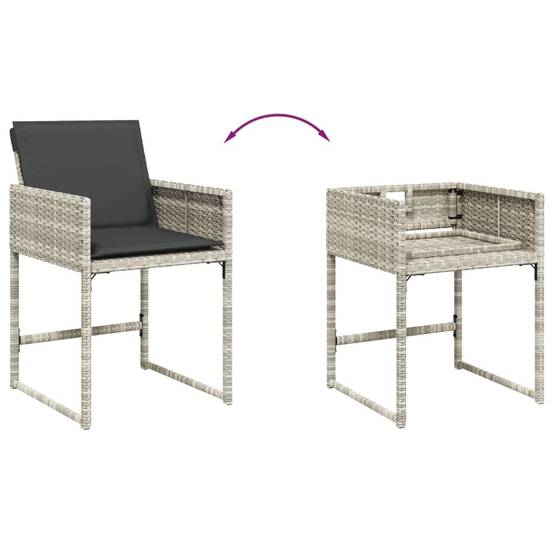 ComfortXL - Salon de Jardin Encastrable 8 Places Gris, Table Carrée, 4 Chaises et 4 Poufs de Rangement – ComfortXL Outdoor Living - Image 7