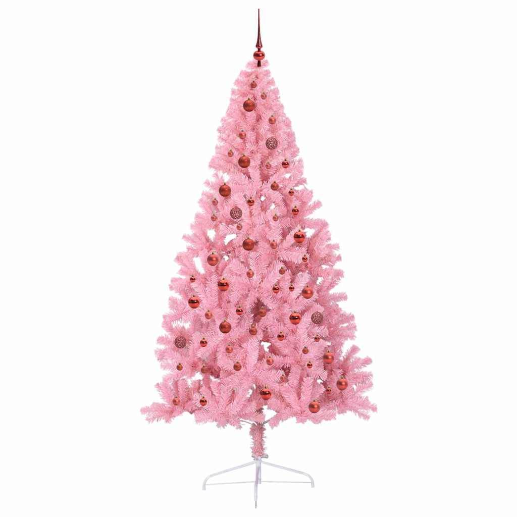 Vidaxl - Sapin de Noël artificiel pré-éclairé Rose 210 cm PVC vidaXL 3397089 - Image 5