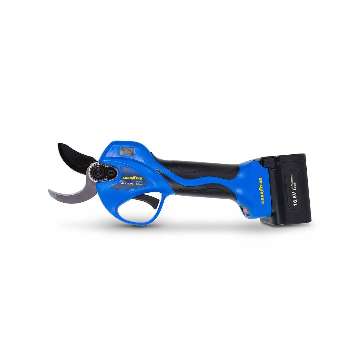 Sécateur électrique Professionnel 16,8V + 2 Batteries Lithium 2Ah Ø Coupe 32 mm Moteur Brushless GOODYEAR - Image 2