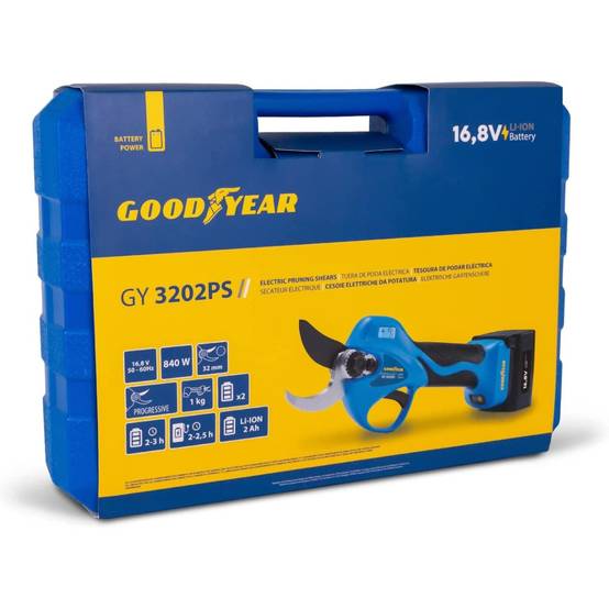 Sécateur électrique Professionnel 16,8V + 2 Batteries Lithium 2Ah Ø Coupe 32 mm Moteur Brushless GOODYEAR - Imagen 6