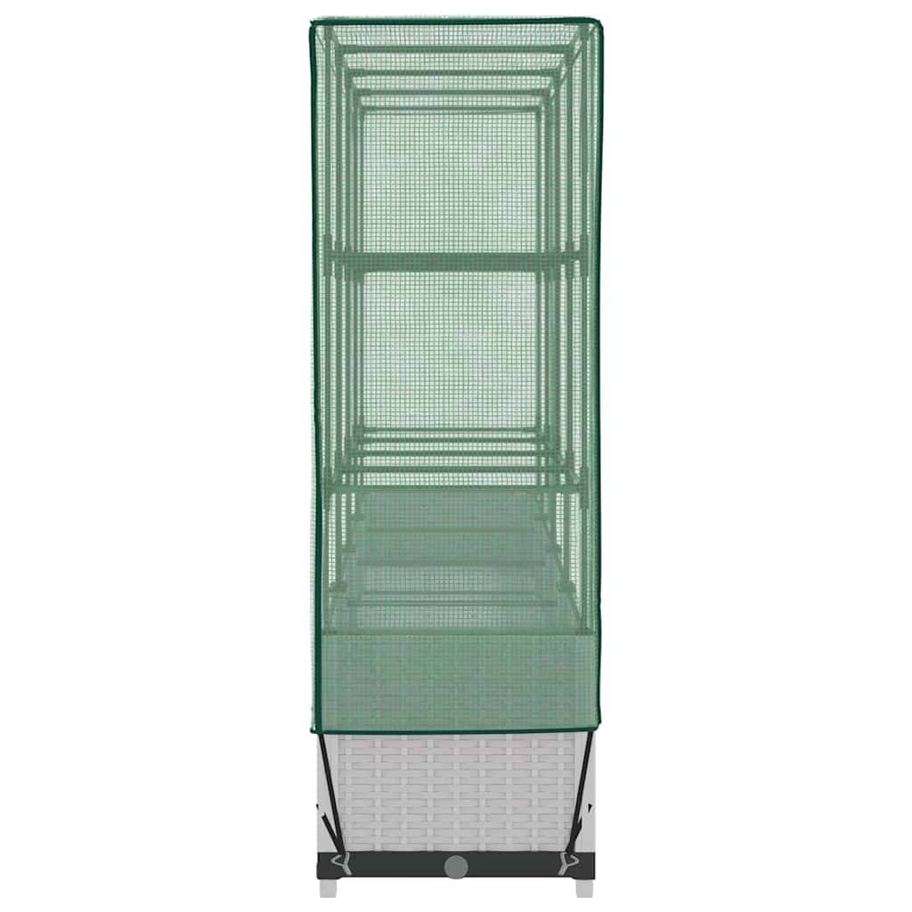 ComfortXL - Carré Potager Surélevé 160cm avec Serre, Bac à Fleurs Aspect Rotin Blanc, H138cm pour Balcon et Terrasse – ComfortXL Outdoor Living - Image 5