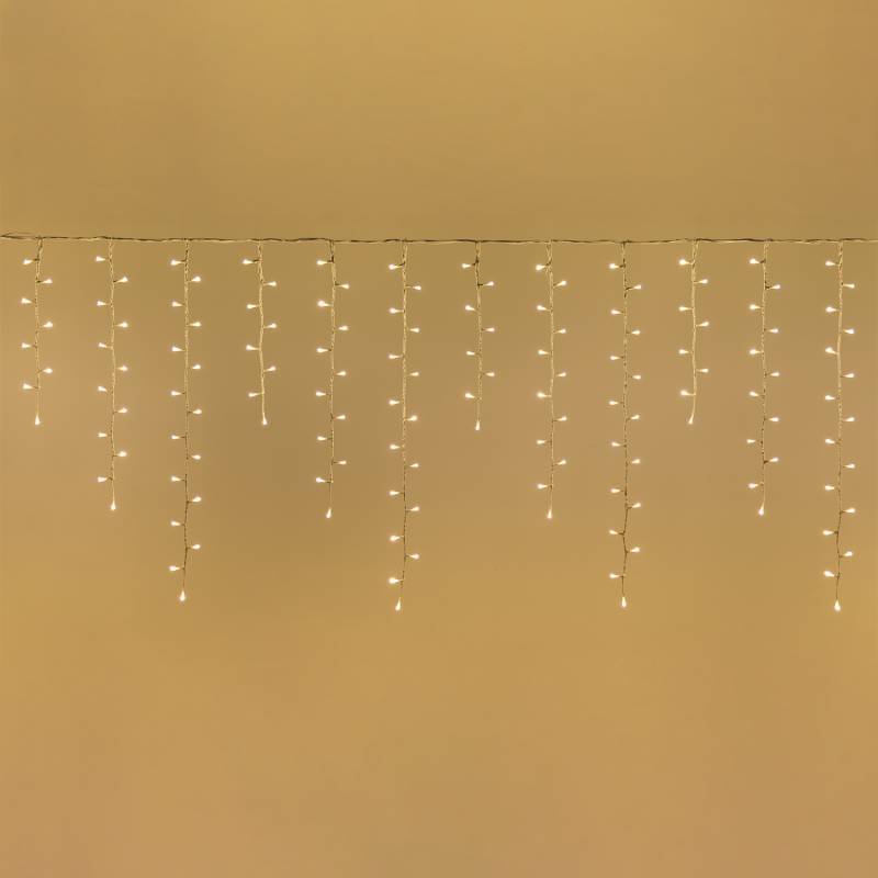 Lotti - Guirlande stalactites chute de neige 3,6m H80cm 288 LED blanc chaud câble blanc Lotti - Imagen 1