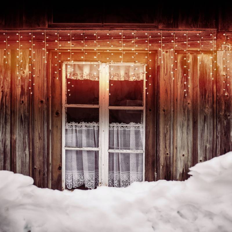 Lotti - Guirlande stalactites chute de neige 3,6m H80cm 288 LED blanc chaud câble blanc Lotti - Imagen 5