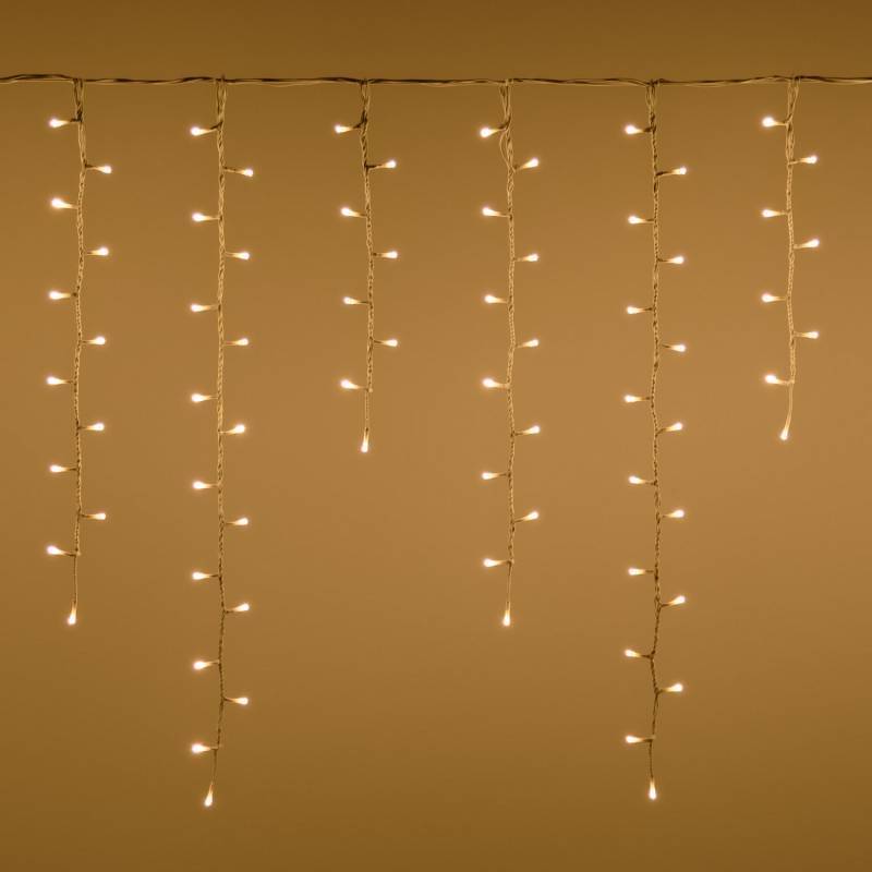 Lotti - Guirlande stalactites chute de neige 3,6m H80cm 288 LED blanc chaud câble blanc Lotti - Imagen 4
