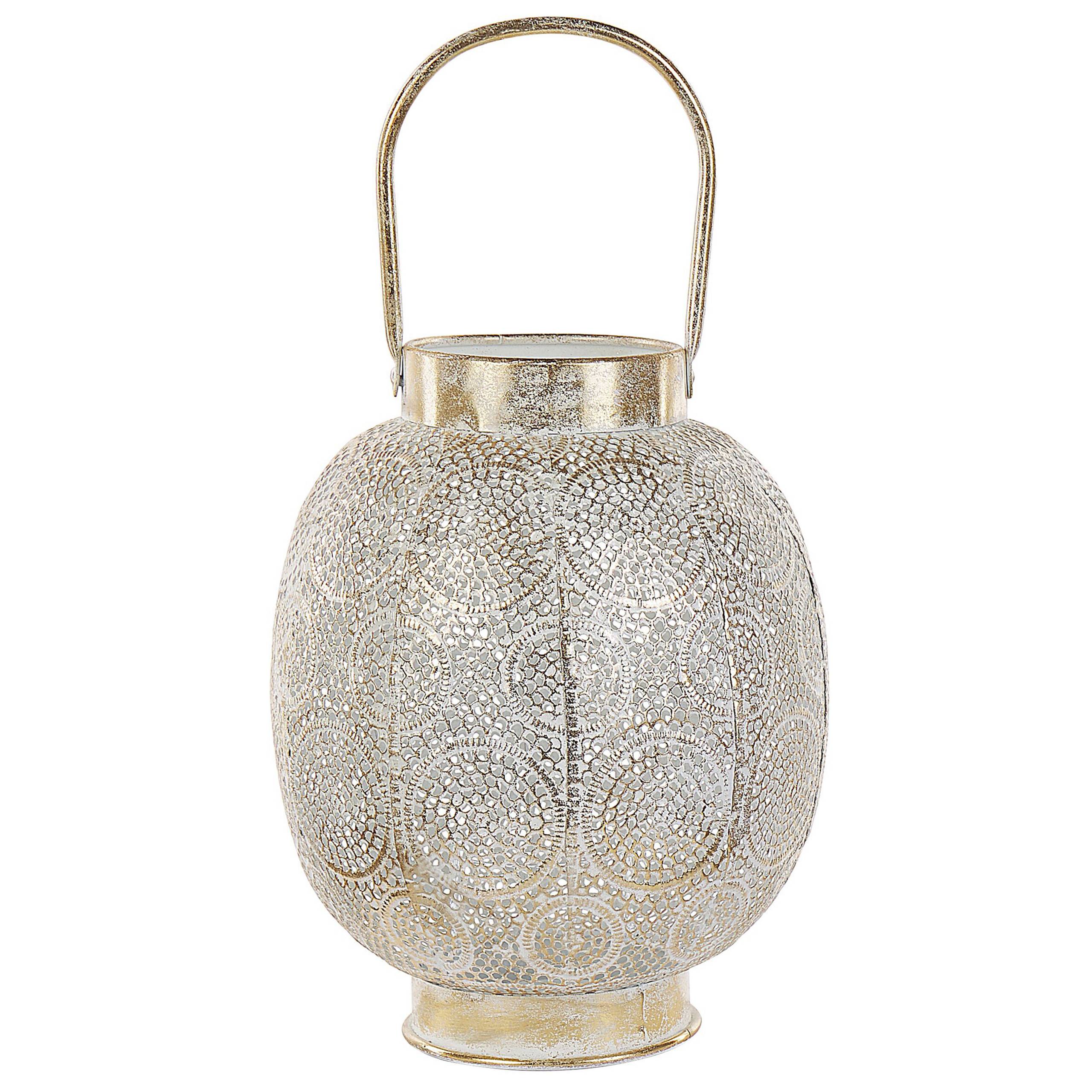 Beliani - Lanterne Métal Doré LANTAU - 25x25x30- Beliani - Image 4