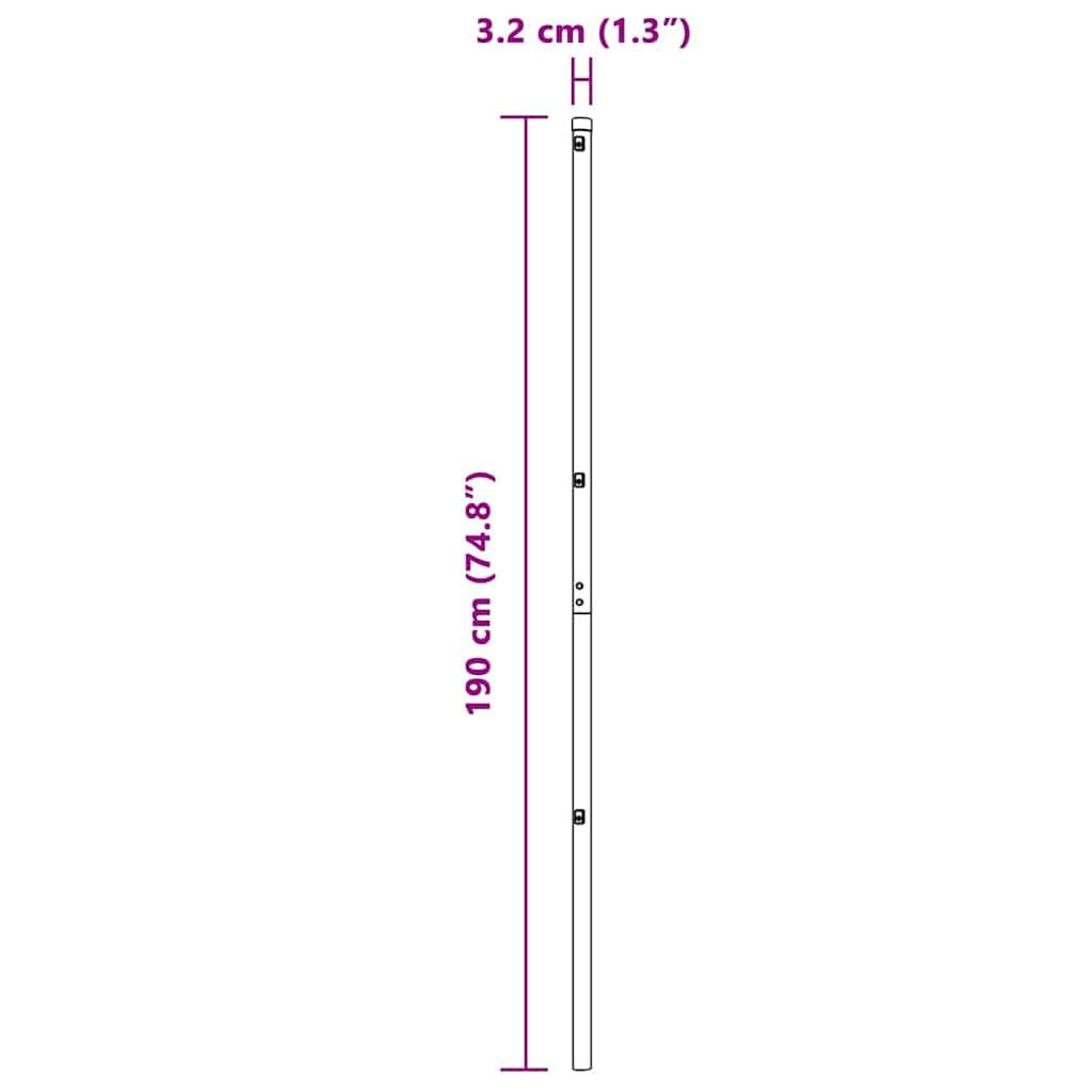 Poteau de clôture Acier galvanisé Vert 3,2 x 3,2 x 190 cm, Poids :41.1kg - PANGIVO - Image 9