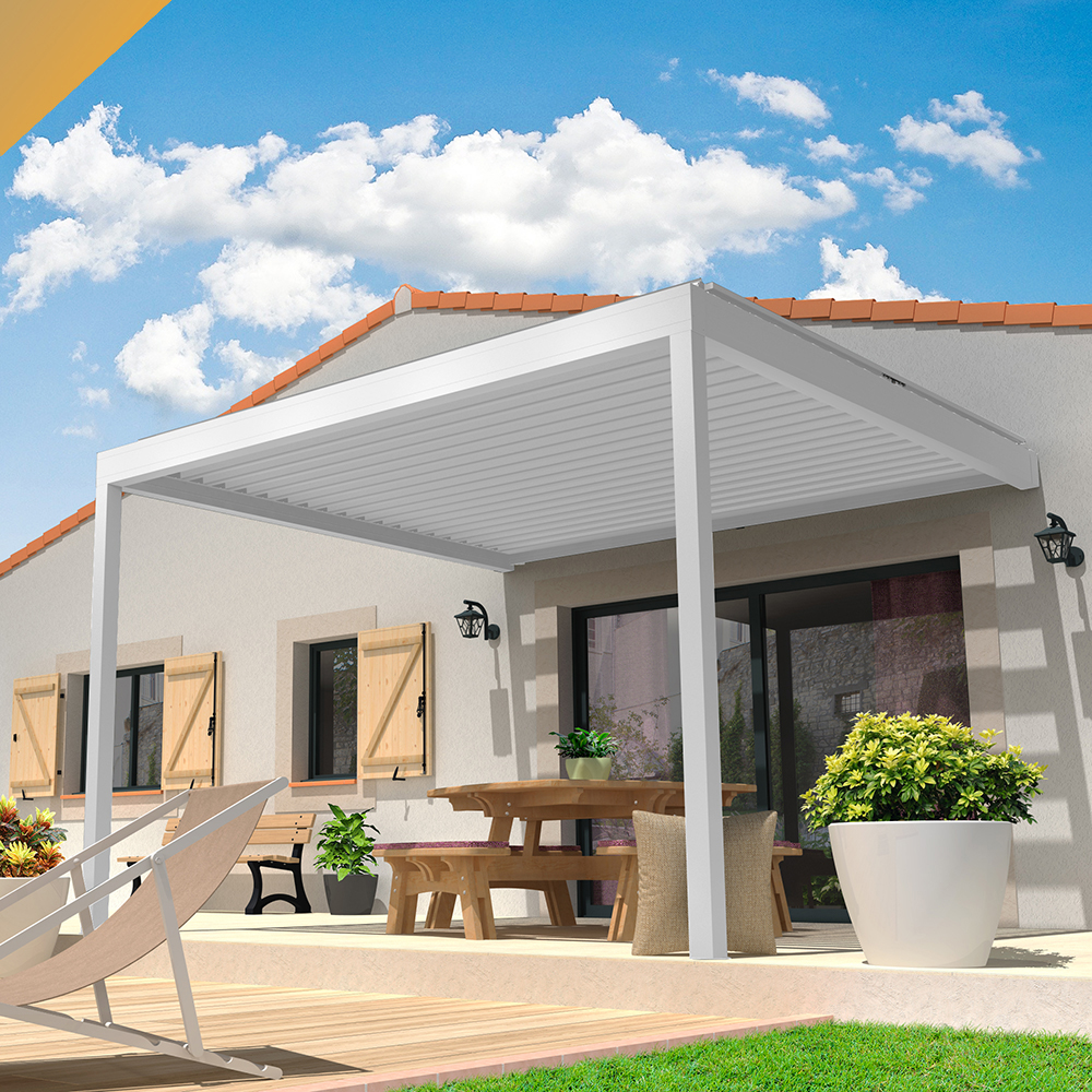 Intersun - Pergola Bioclimatique LOLITE 4,00x4,088 M Verin à Télécommande (Blanc) - INTERSUN - Imagen 2