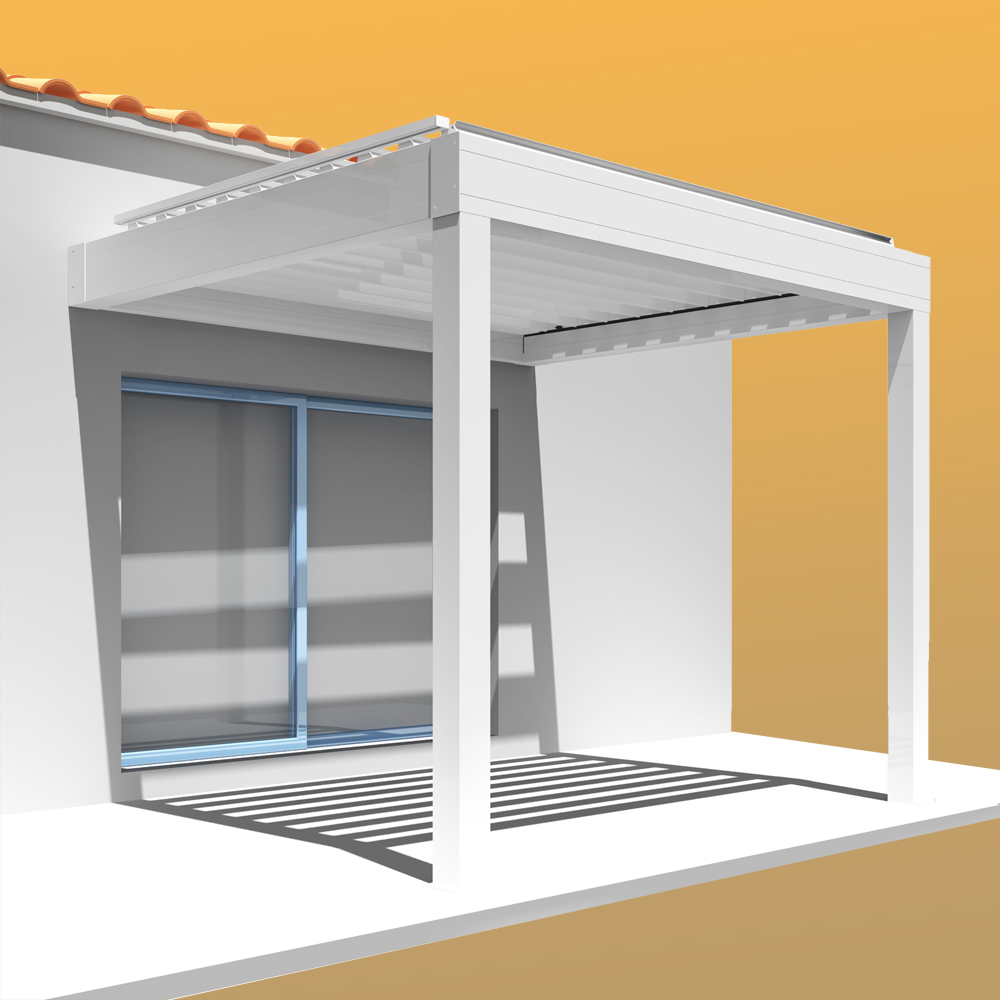Intersun - Pergola Bioclimatique LOLITE 4,00x4,088 M Verin à Télécommande (Blanc) - INTERSUN - Imagen 1