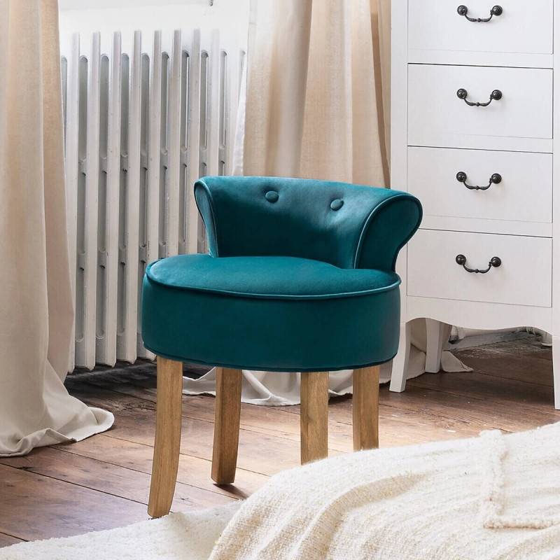 Tabouret en velours Firmin coloris Duck Atmosphera - Imagen 2