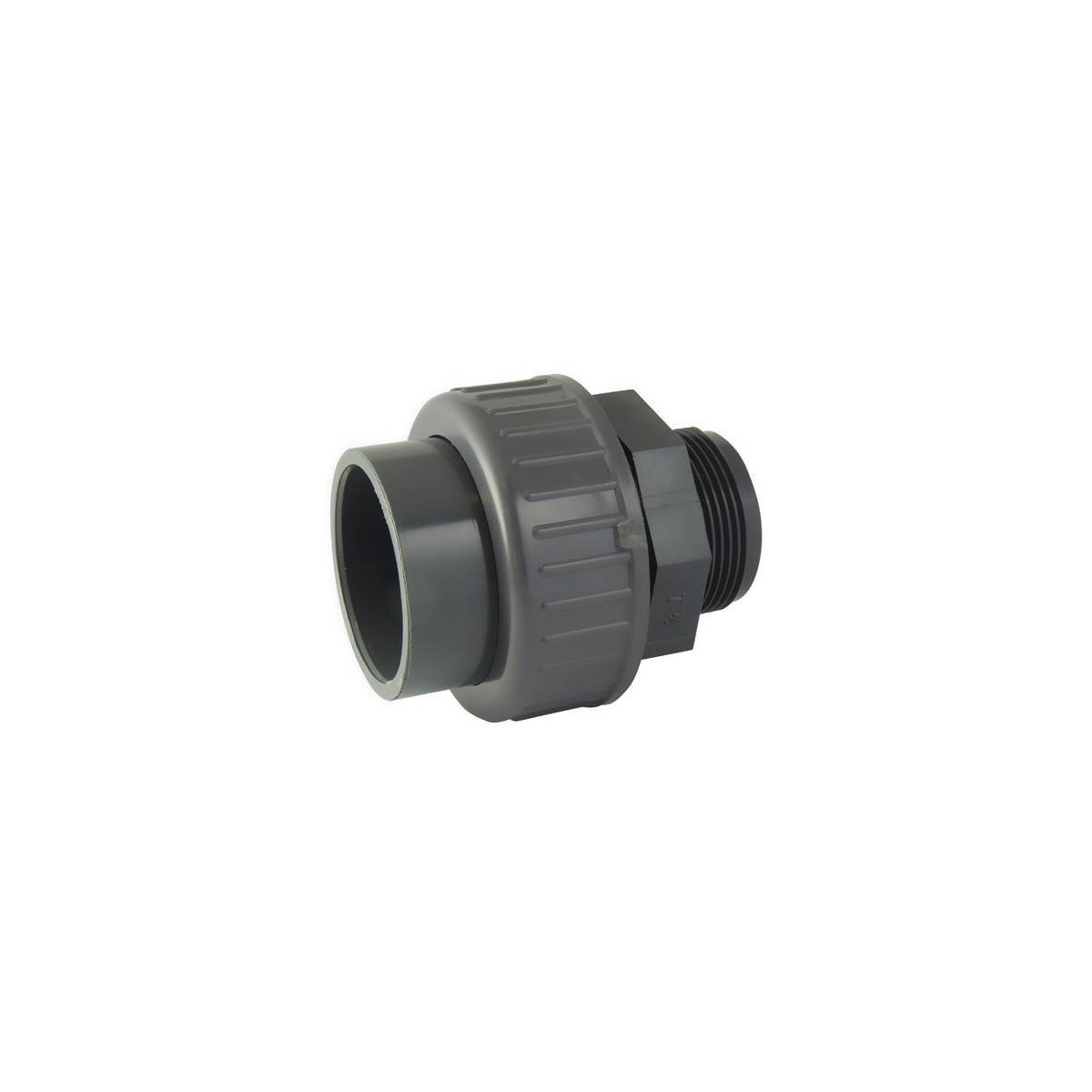 Codital - Raccord Union 3 pièces Femelle / Male en PVC - Ø A: 63mm | Ø B: 2'' - Imagen 1
