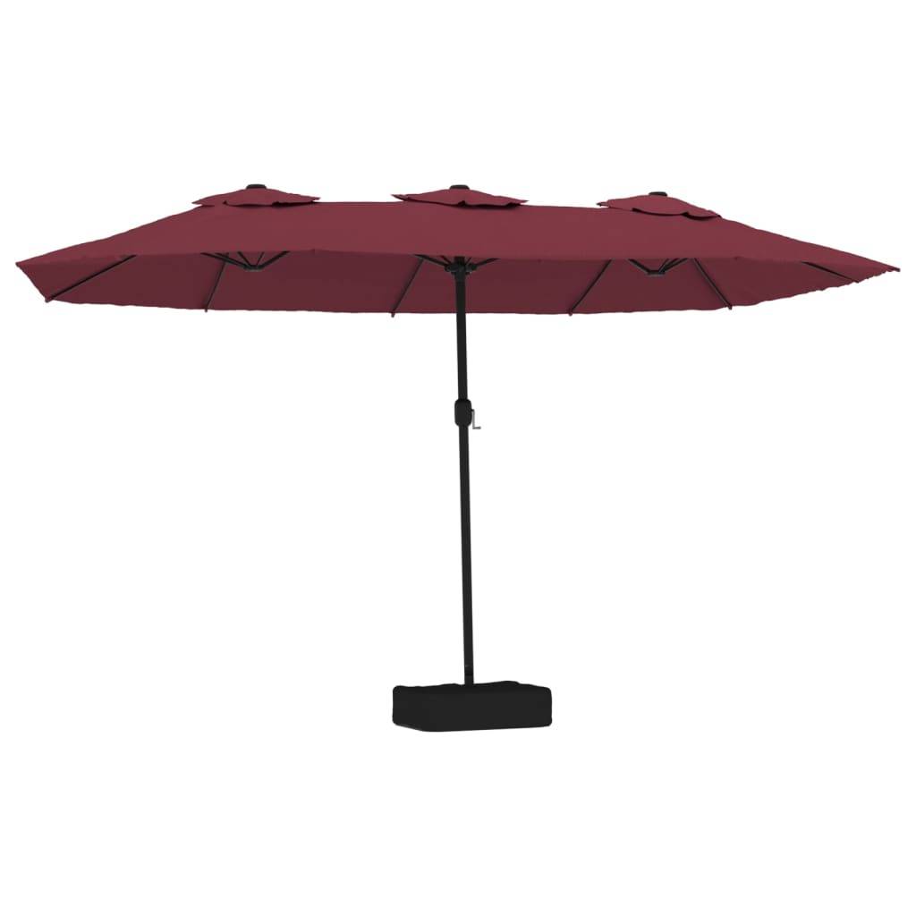Parasol de jardin double tête rouge bordeaux 449 x 265 x 245 cm - PANGIVO - Image 2