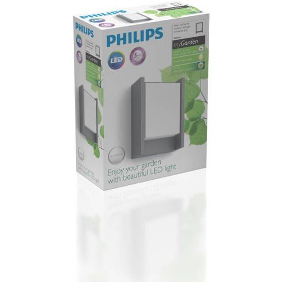 Philips - Applique murale - PHILIPS - Arbour - Éclairage extérieur - Lumiere blanche chaude - Large - IP44 - Image 2
