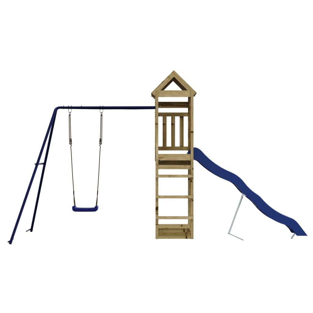 Helloshop26 - Aire de jeux d'extérieur balançoires toboggan portiques robuste jeux jardin 90 x 64 x 238 cm bois de pin imprégné - Imagen 2