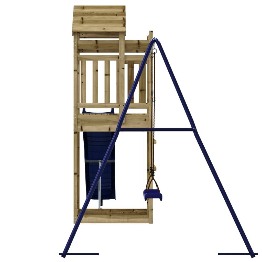 Helloshop26 - Aire de jeux d'extérieur balançoires toboggan portiques robuste jeux jardin 90 x 64 x 238 cm bois de pin imprégné - Imagen 4