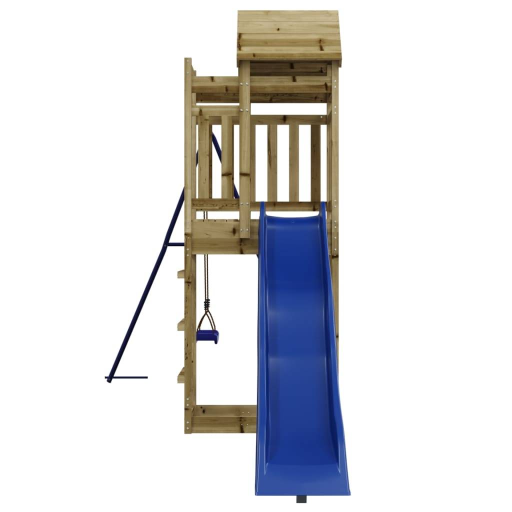 Helloshop26 - Aire de jeux d'extérieur balançoires toboggan portiques robuste jeux jardin 90 x 64 x 238 cm bois de pin imprégné - Imagen 5