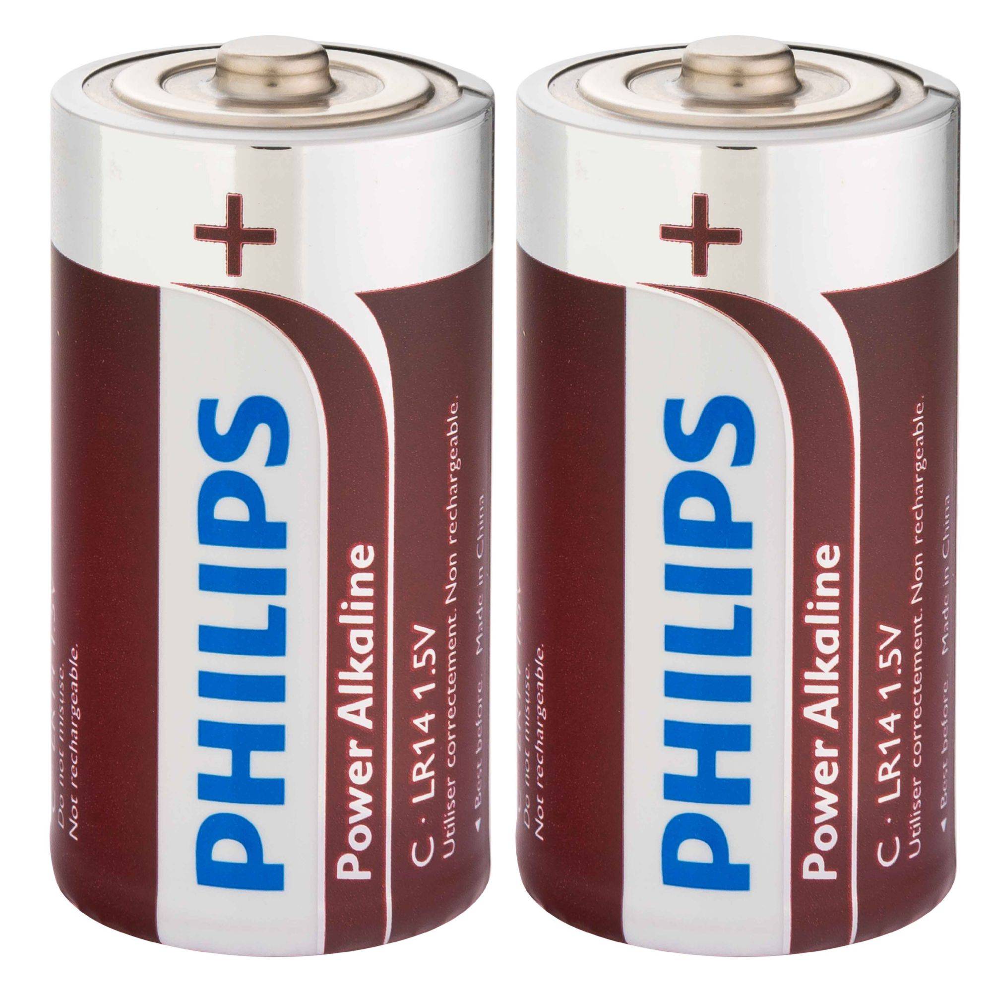 Philips - Pile philips lr14  c  alcaline 2pcs - Image 1