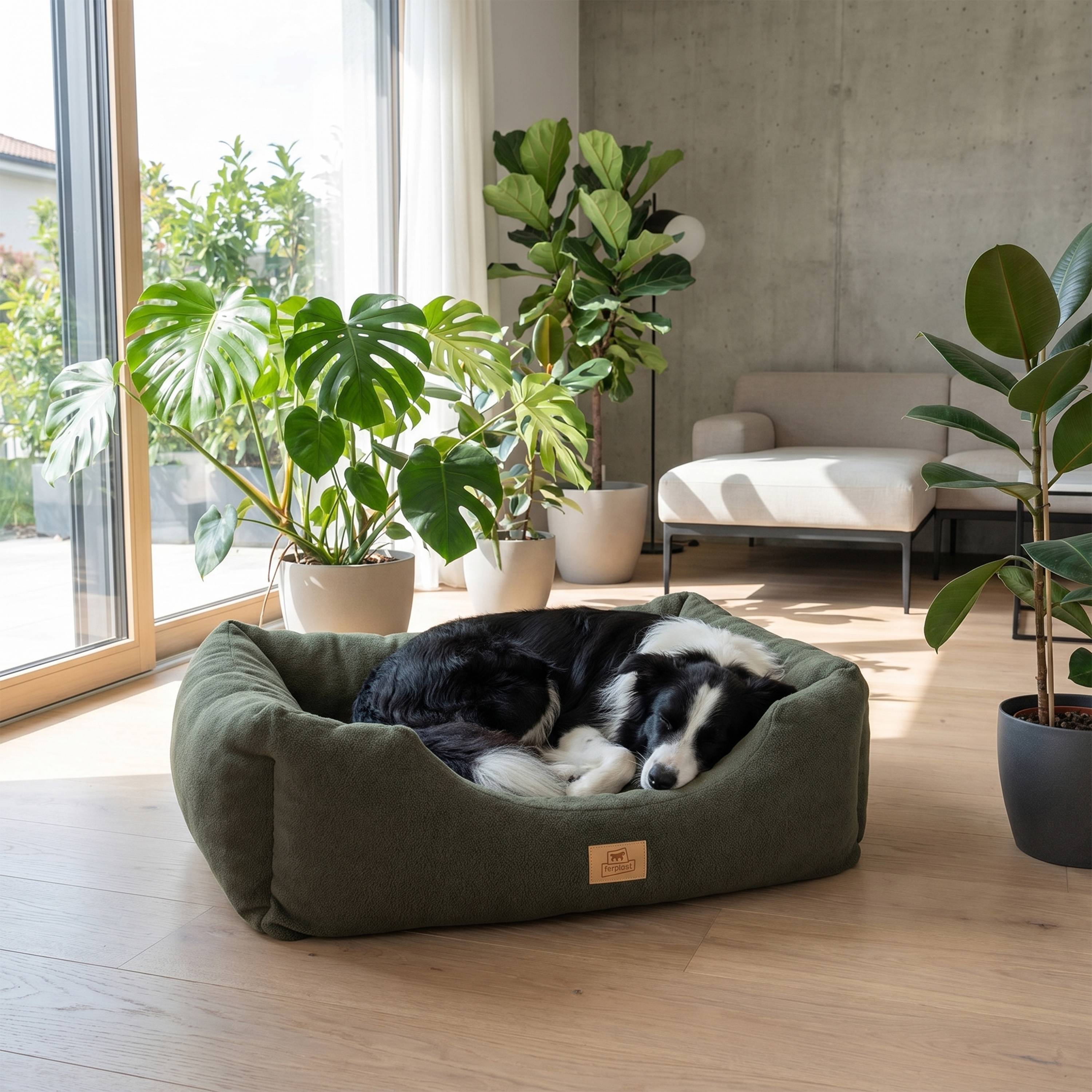 Ferplast - Canapé Lit pour Chiens et Chats COCCOLO MICROFLEECE 80 Doux Micropolaire Lavable Gris - Imagen 3