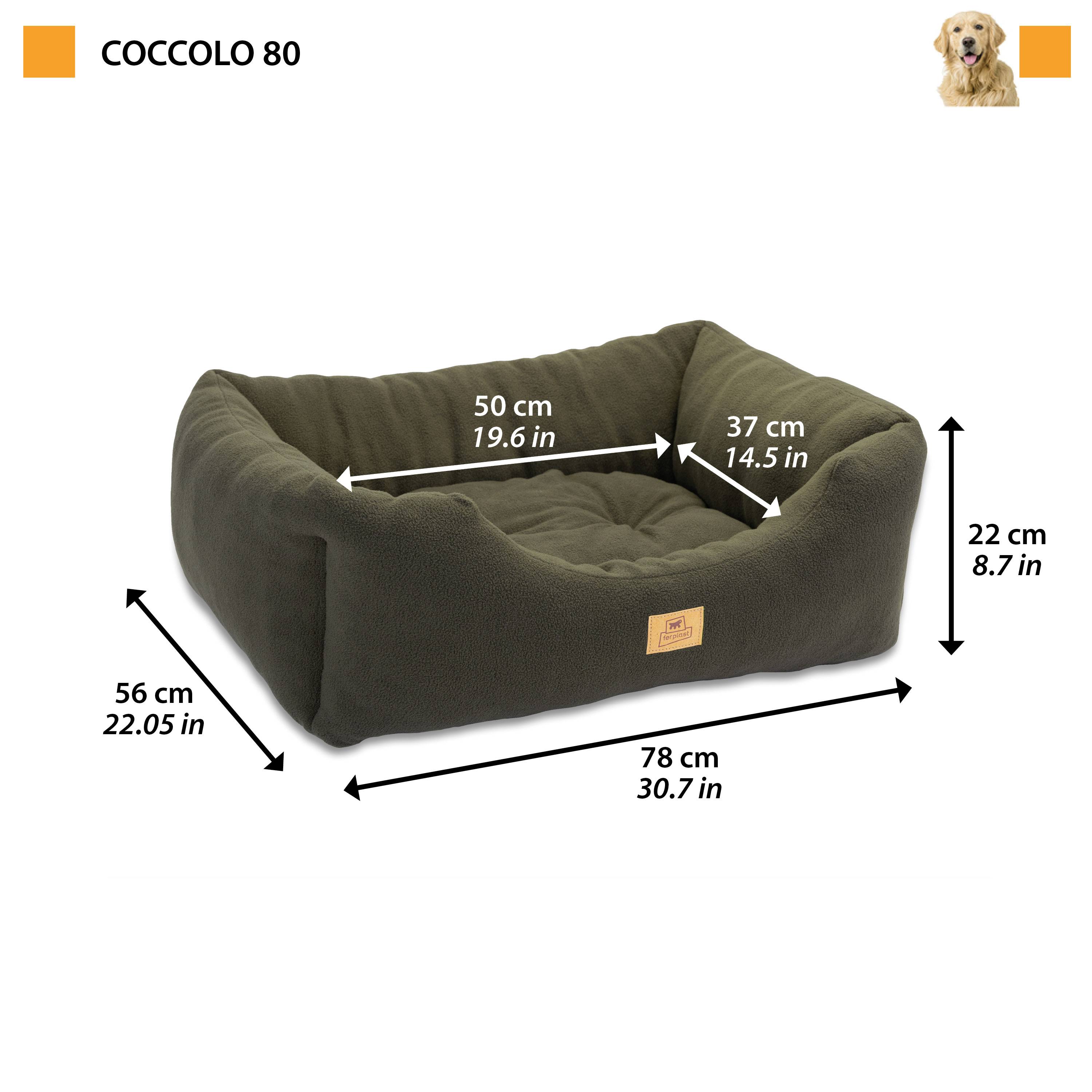 Ferplast - Canapé Lit pour Chiens et Chats COCCOLO MICROFLEECE 80 Doux Micropolaire Lavable Gris - Imagen 2