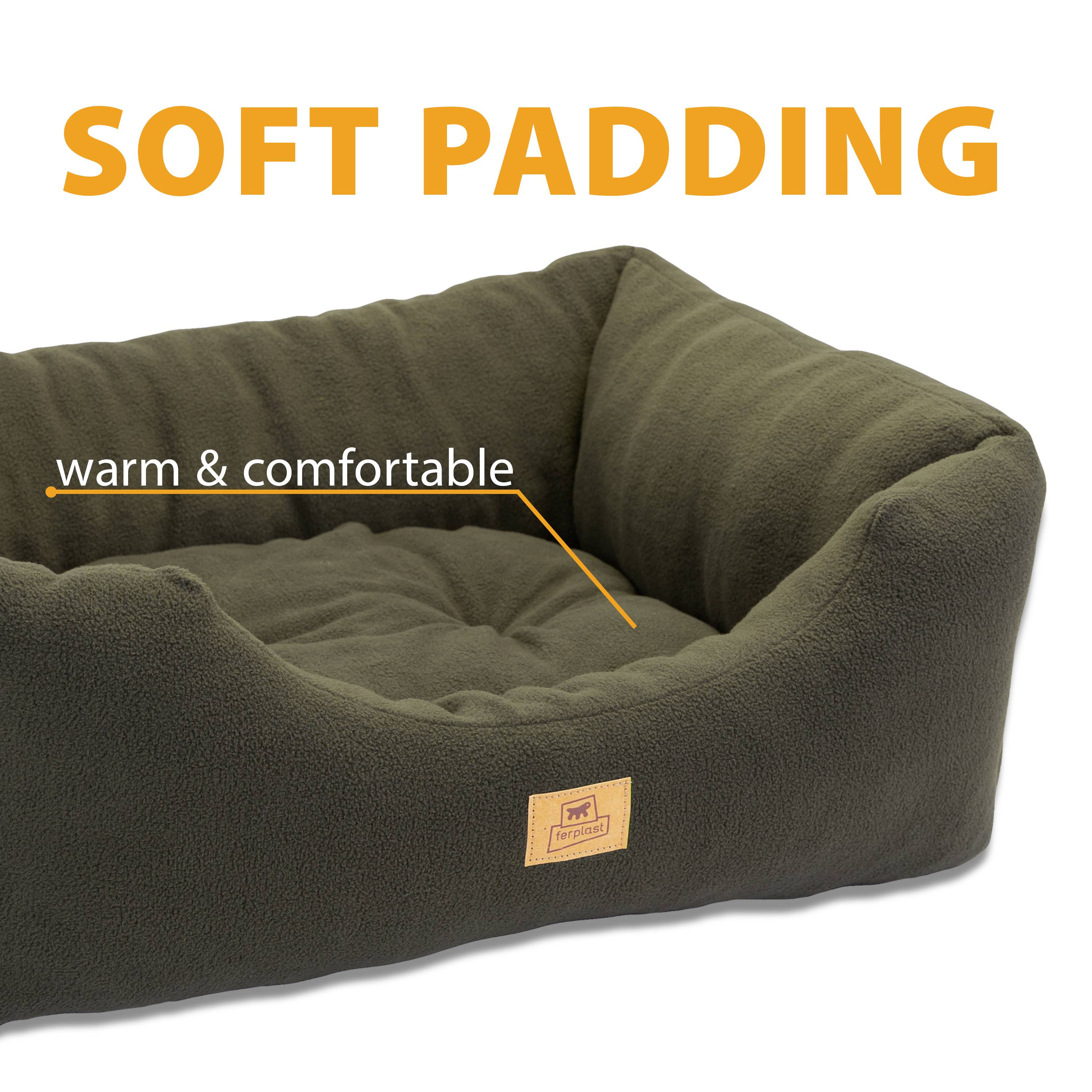 Ferplast - Canapé Lit pour Chiens et Chats COCCOLO MICROFLEECE 80 Doux Micropolaire Lavable Gris - Imagen 7