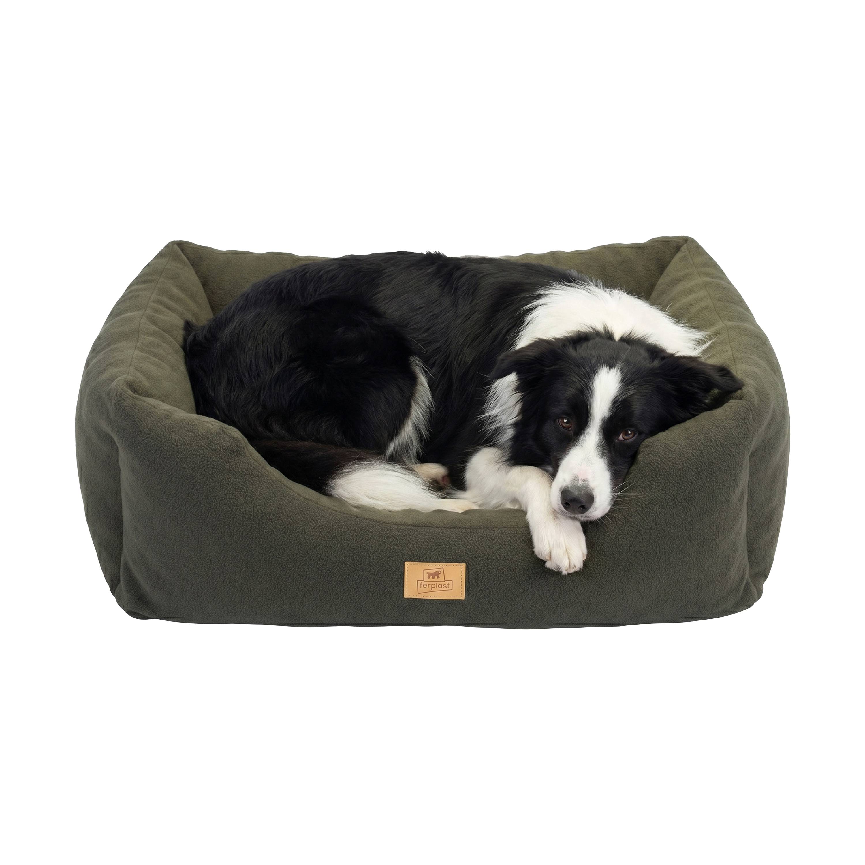 Ferplast - Canapé Lit pour Chiens et Chats COCCOLO MICROFLEECE 80 Doux Micropolaire Lavable Gris - Imagen 4