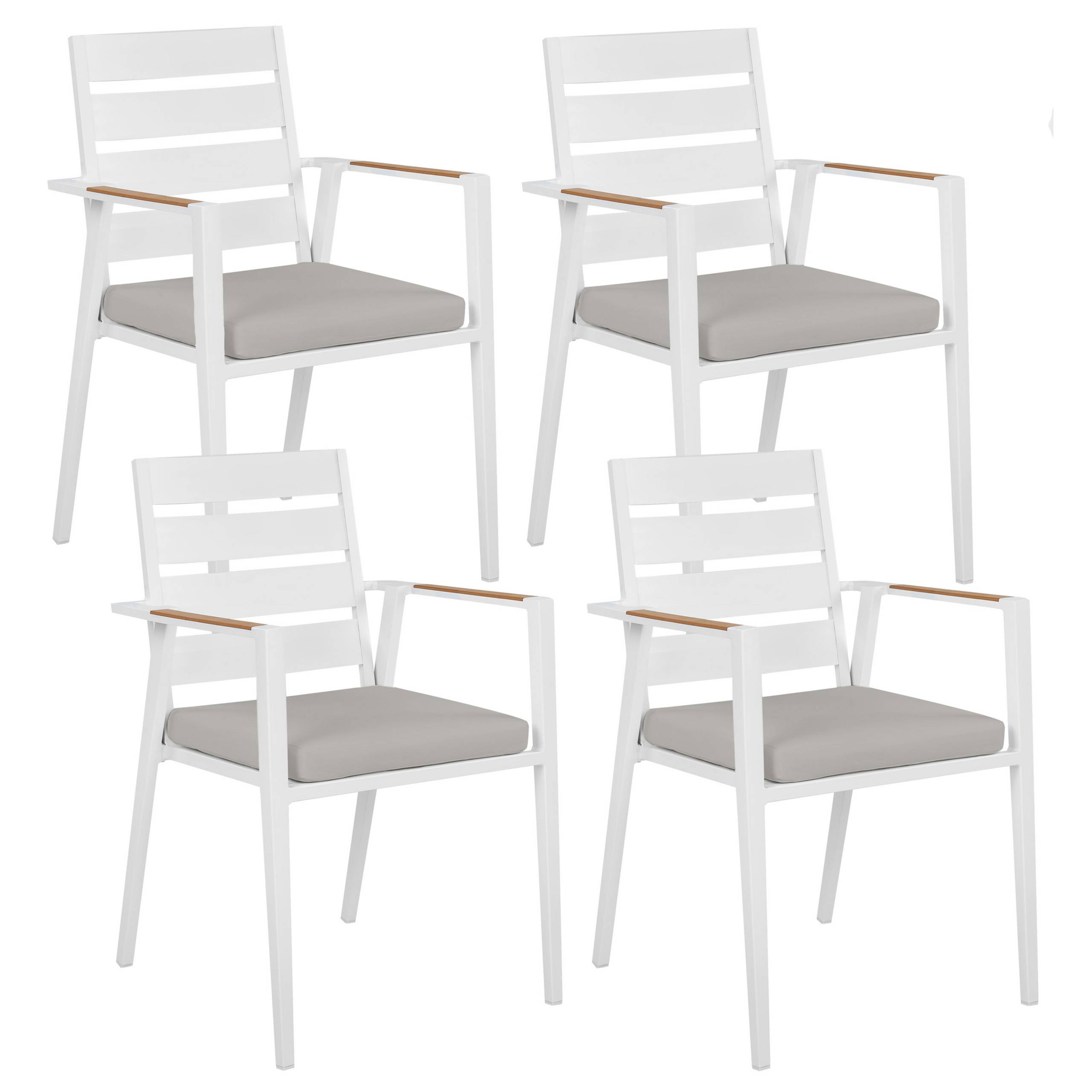 Chaise de jardin Aluminium Gris TAVIANO - Beliani - Image 1
