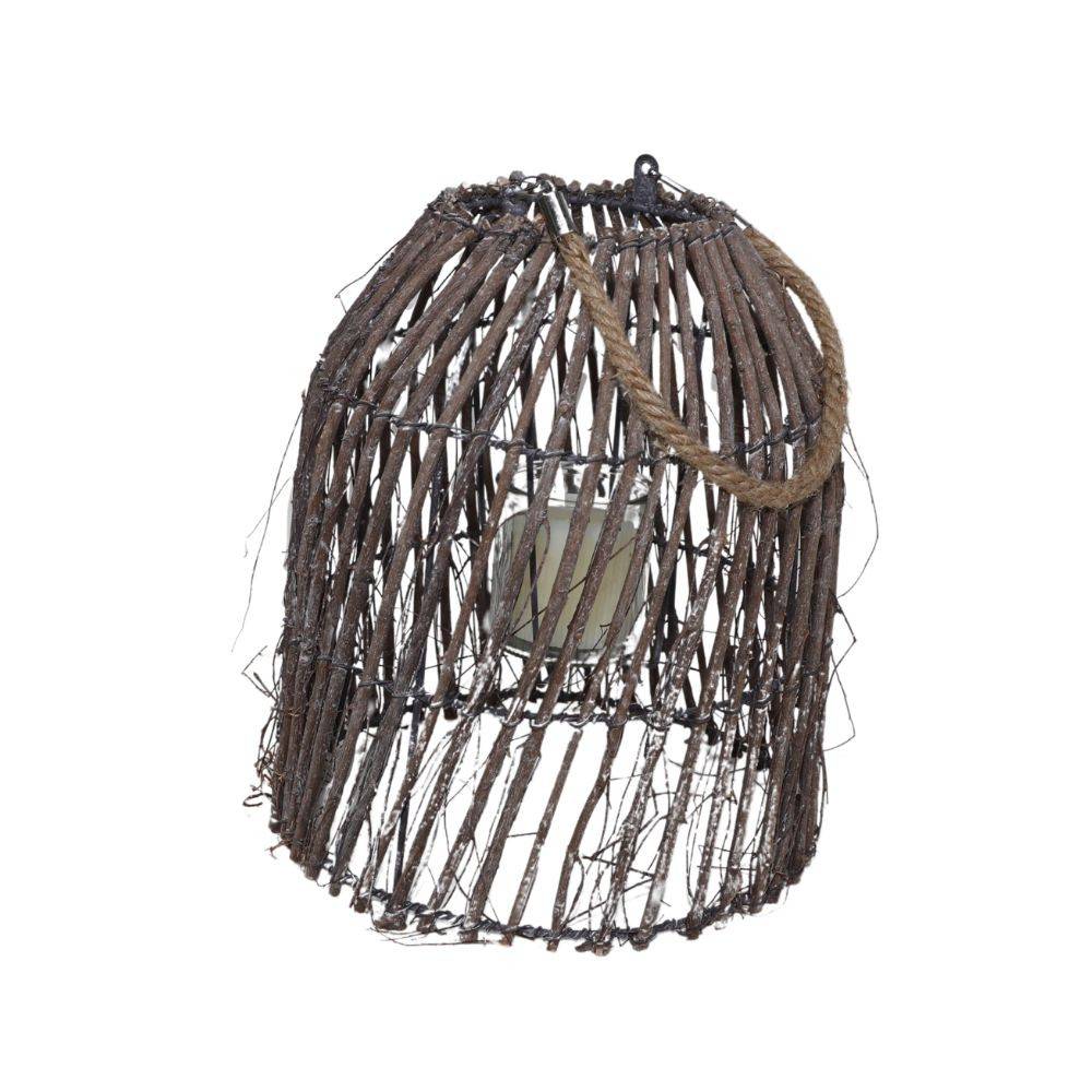 Chemin De Campagne - Lanterne extérieur jardin à poser bougie ancienne bois marron 33cm Chemin de campagne