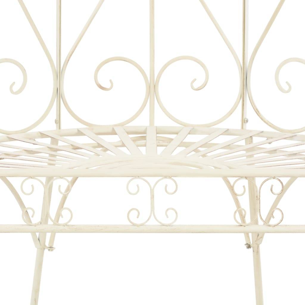 Maison Chic - Banc de jardin - Banc d'extérieur - Banquette 95 cm Fer Blanc antique - Image 5