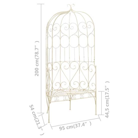 Maison Chic - Banc de jardin - Banc d'extérieur - Banquette 95 cm Fer Blanc antique - Image 6
