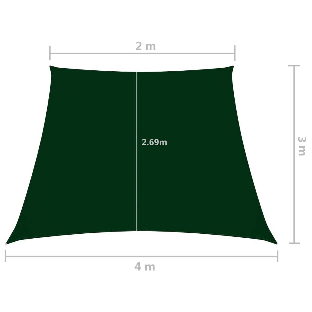 Helloshop26 - Voile toile d'ombrage parasol tissu oxford trapèze 2/4 x 3 m vert foncé - Imagen 6