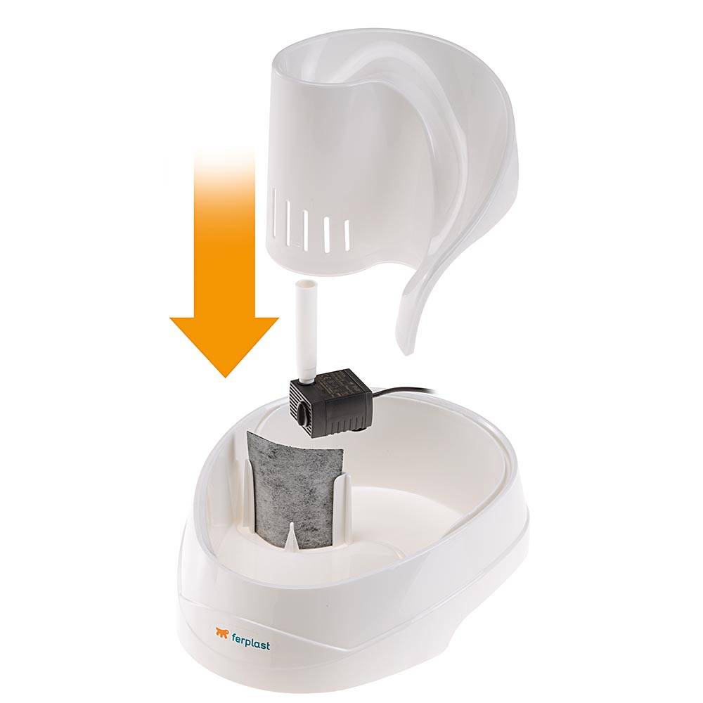 Ferplast - Ferplast Kit de rechange pour fontaine pour chats VEGA Fontaine pour petits chiens, Filtre à charbon actif pour dispenseur d'eau pour animaux, - Imagen 2