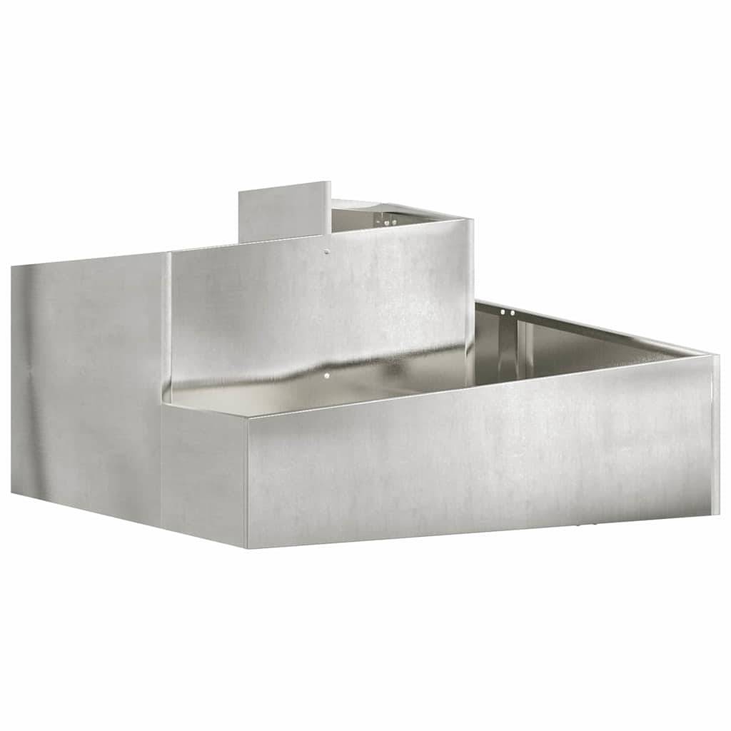 Grand pot de fleurs carré Acier Inox intérieur extérieur Argent 80x80x50 cm – ComfortXL Outdoor Living - Image 2